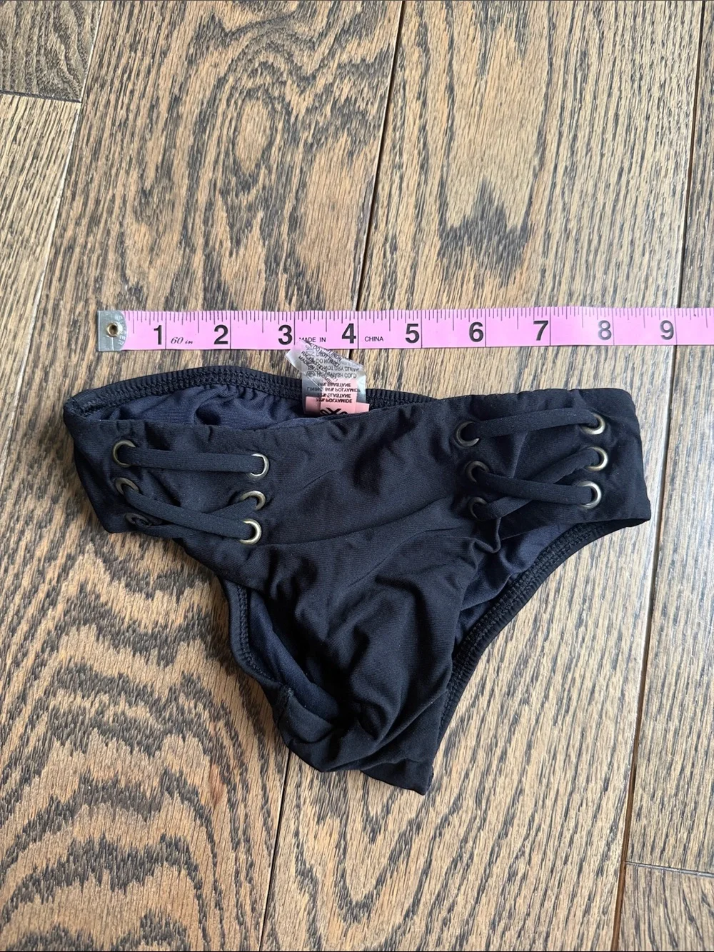 PQ Swim Black Lace-Up Girls Bikini Set